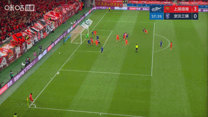 上海海港双后卫头球破门掀翻武汉三镇 角球战术